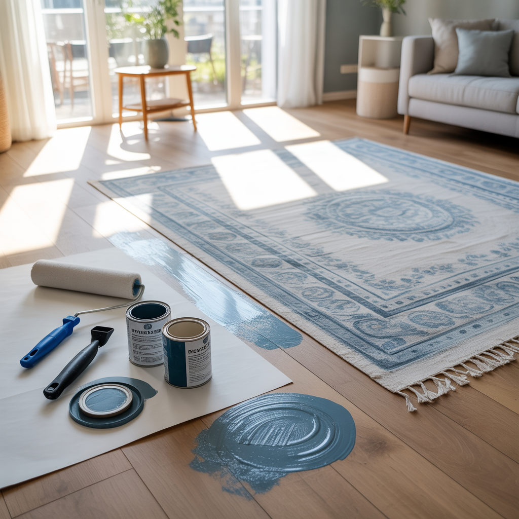 10.Sa malar du ett golv for att skapa en handmalad matta