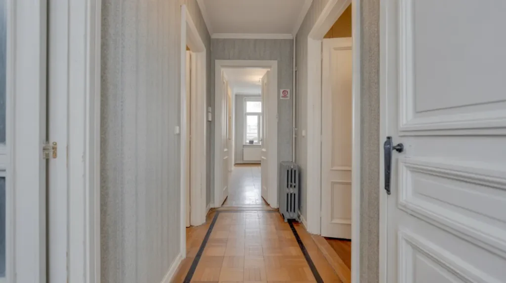 tapetsering av hall och m lning av snickerier i bagarmossen lta
